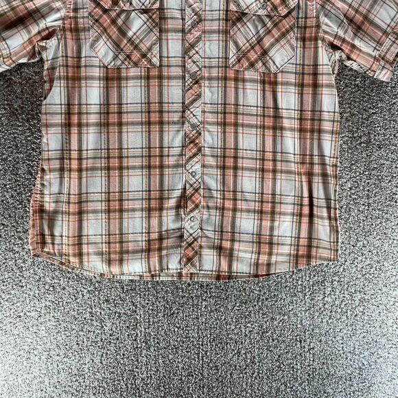 The North Face Shirt Adult Extra Large Pink Plaid Button Up Snaps Outdoor Mens - Picture 5 of 10